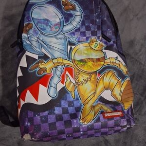 SPRAYGROUND Shark ASTROMANE Purple Checkered Space DXLV Backpack Designer $150